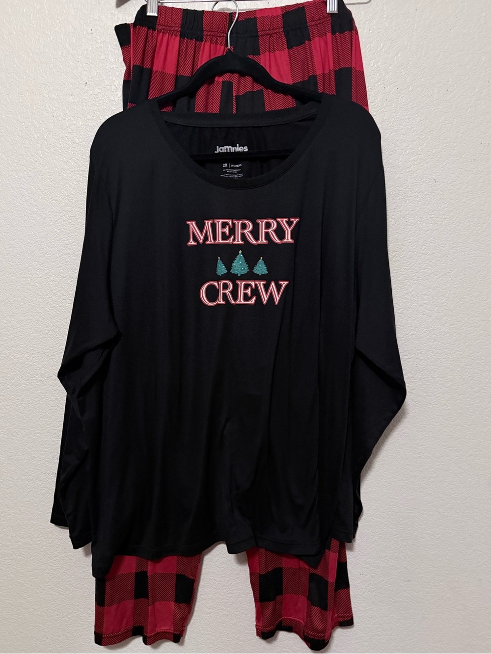 Women’s Red and Black Merry Crew Pajama Pants - Comfortable Sleepwear 0261